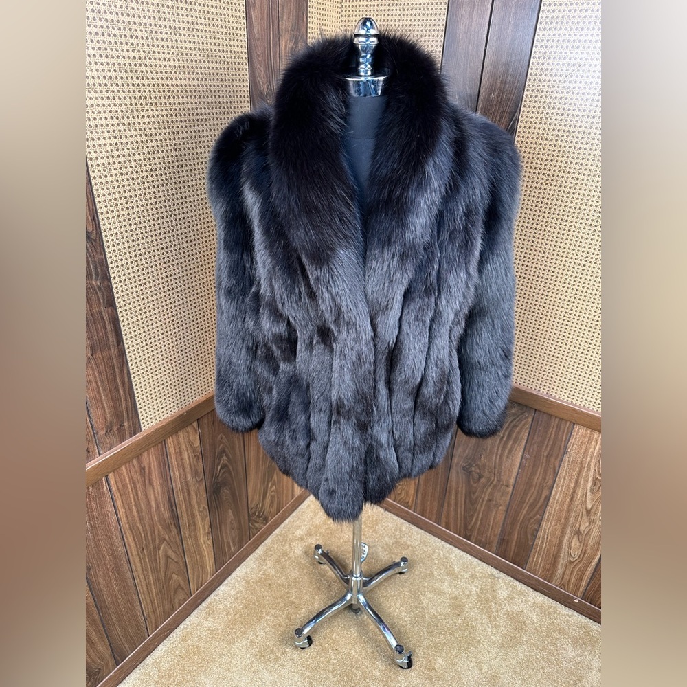 Luxurious Black Fox Fur Coat - Women's Jacket & Coat